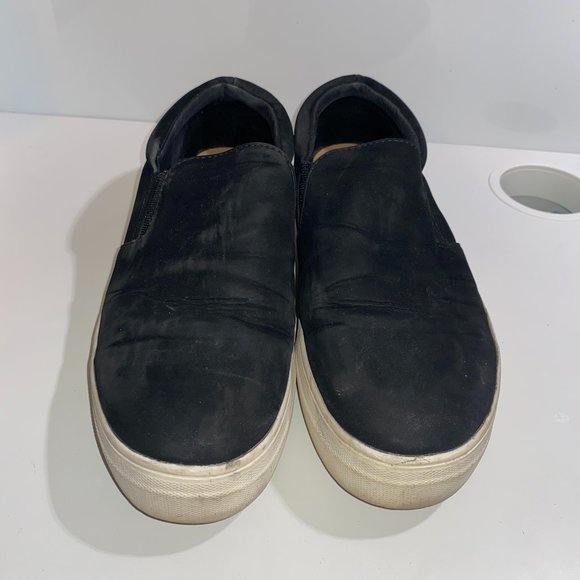 Suede black slip on platform sneakers - Picture 2 of 4